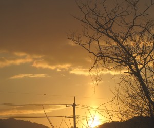 初日の出　太陽柱