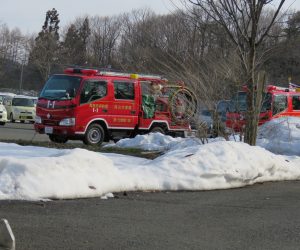 3/12  蒜山消防出初式  毎年雪が消える3月中旬に出初式