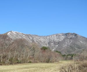 3/14　上蒜山　上蒜山南麓の牧草地から見るとこんな形になります